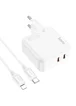 СЗУ Hoco C110A PD 35W+QC3.0 (2 Type-C) + Type-C to Lightning White