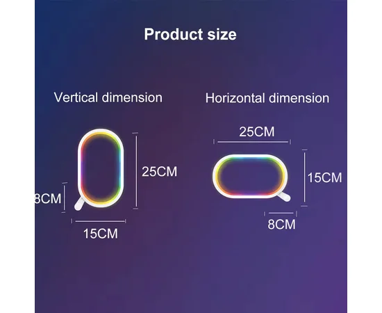 Настольная LED лампа RGB Smart desk oval lamp Bluetooth USB with app White