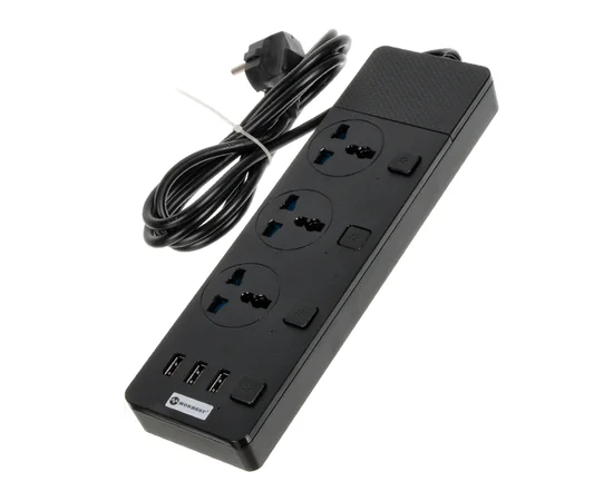 Удлинитель Power Socket MB-W11 (3xUSB/3xSocket) Черный