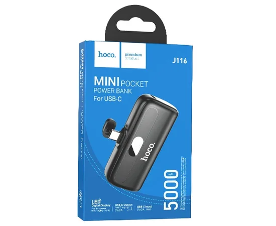 Портативное зарядное устройство Power Bank Hoco J116 Cool Type-C 5000 mAh Black
