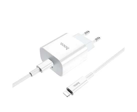 СЗУ Hoco C76A (1USB/PD) + Type-C to lightning Белый