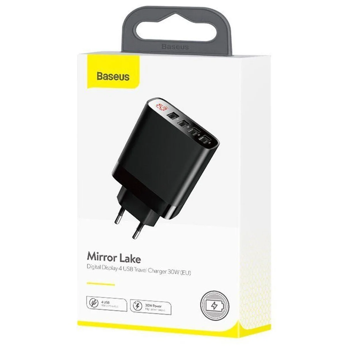 СЗУ Baseus Mirror Lake Digital Display 30W 4USB Черный