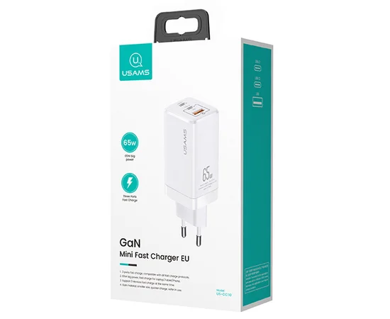СЗУ USAMS CC110 GaN Mini Fast Charger EU Белый
