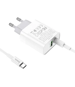 СЗУ HOCO C80A Rapido PD+QC3.0 Type-C + USB + Type-C to Type-C Білий