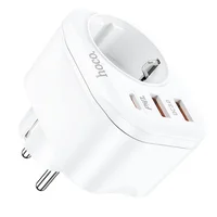 СЗУ Hoco NS3 Multifunctional PD20W (2USB/1Type-C/1xSocket) White