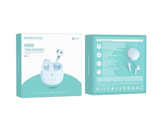 Беспроводные TWS наушники BOROFONE BW33 Sierra Blue