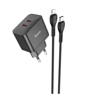 СЗУ Hoco N29 PD35W (2Type-C) + Type-C + Lightning Black СЗУ Hoco N29 PD35W (2Type-C) + Type-C + Lightning Black