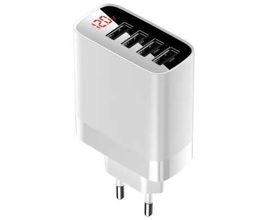 СЗУ Baseus Mirror Lake Digital Display 30W 4USB Белый