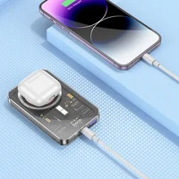 Портативное зарядное устройство Power Bank Hoco Q14 Ice Crystal PD20W с БЗУ 5000 mAh Black