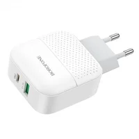 СЗУ Borofone BA46A PD 18W+QC3.0 (1USB/1Type-C/3A) Білий