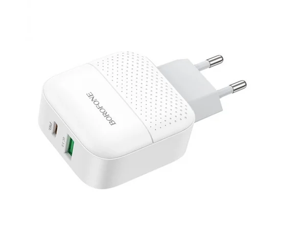 СЗУ Borofone BA46A PD 18W+QC3.0 (1USB/1Type-C/3A) Белый