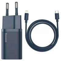 СЗУ Baseus Super Si Quick Charger 1C 20W + кабель Type-C to Lightning (TZCCSUP-B) Синій
