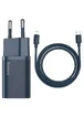 СЗУ Baseus Super Si Quick Charger 1C 20W + кабель Type-C to Lightning (TZCCSUP-B) Синий