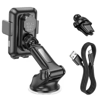 Автоутримувач із БЗУ Hoco HW9 Climber Black / Gray