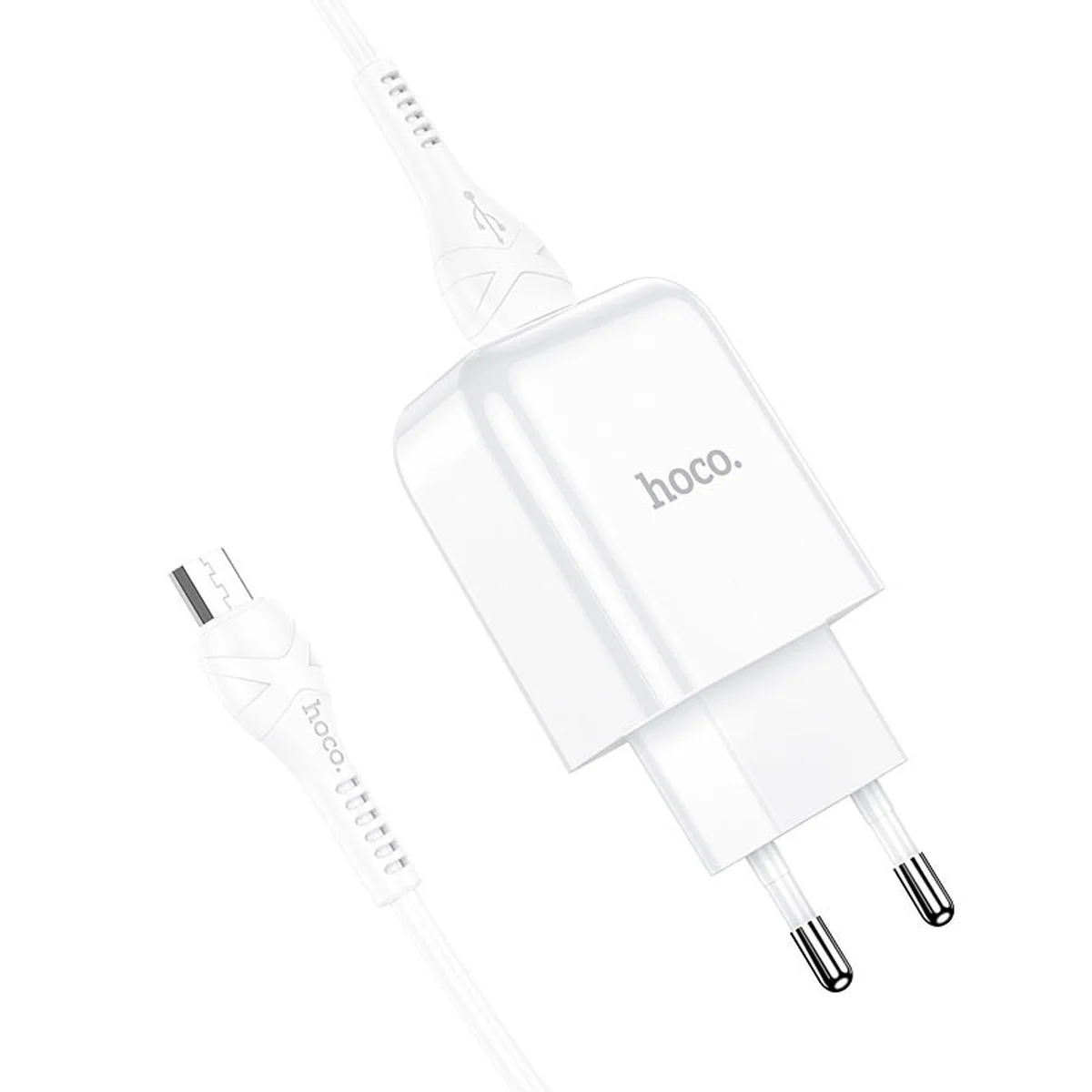 СЗУ HOCO N2 (1USB/2.1A) + USB - MicroUSB Белый