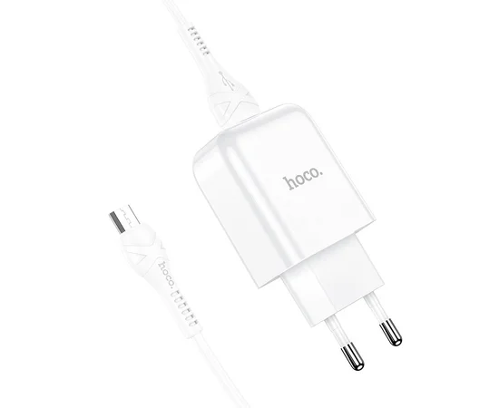СЗУ HOCO N2 (1USB/2.1A) + USB - MicroUSB Белый