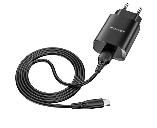 СЗУ Borofone BN1 (1USB/2.1A) + Type-C Черный