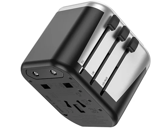 СЗУ Hoco AC5 Level 2USB+Socket Black