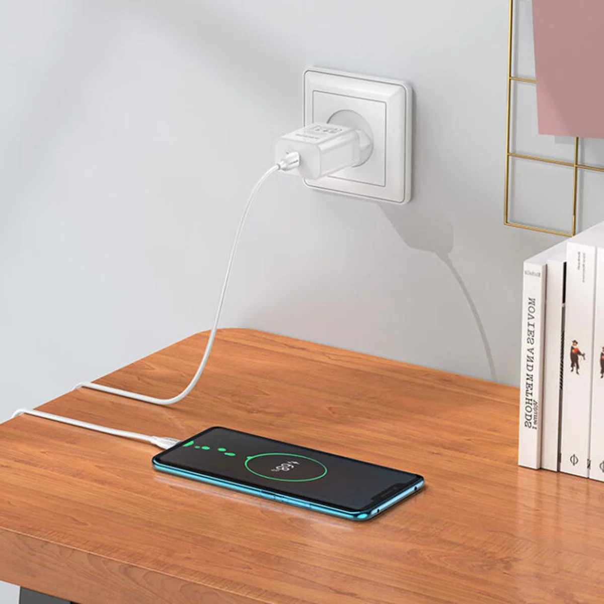 СЗУ Borofone BA65A Single port PD20W + Type-C + Type-C Білий