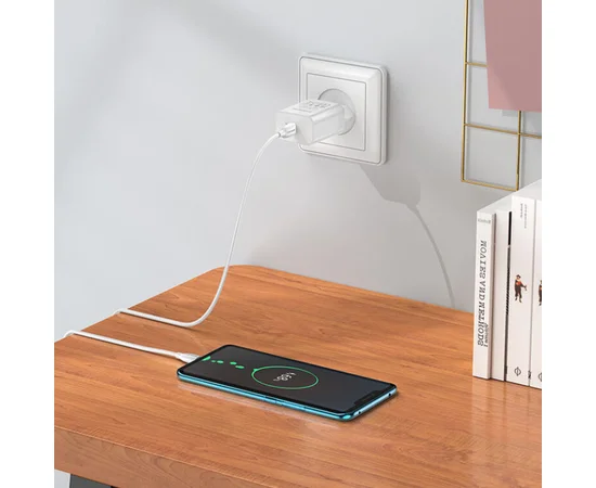 СЗУ Borofone BA65A Single port PD20W + Type-C + Type-C Белый