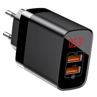 СЗУ Baseus Mirror Lake Dual QC Digital Display 2USB Чорний