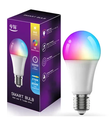 Светодиодная RGB лампочка Smart bulb light 1 with Bluetooth E27 with app White