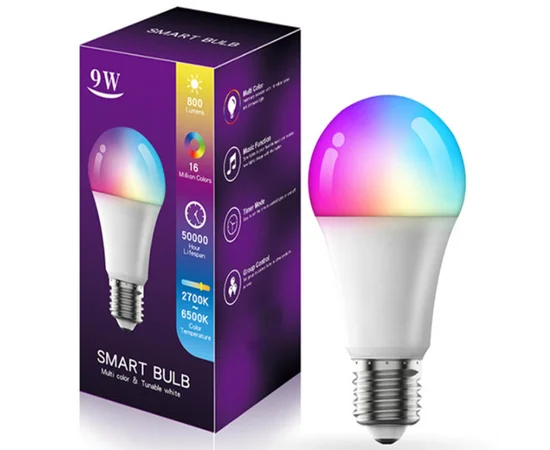 Світлодіодна RGB лампочка Smart bulb light 1 with Bluetooth E27 with app White