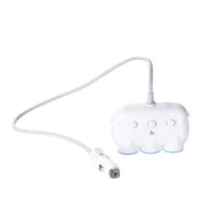 АЗУ с разветвителем прикуривателя Hoco C1 (3 порта+2USB/3.1A) White