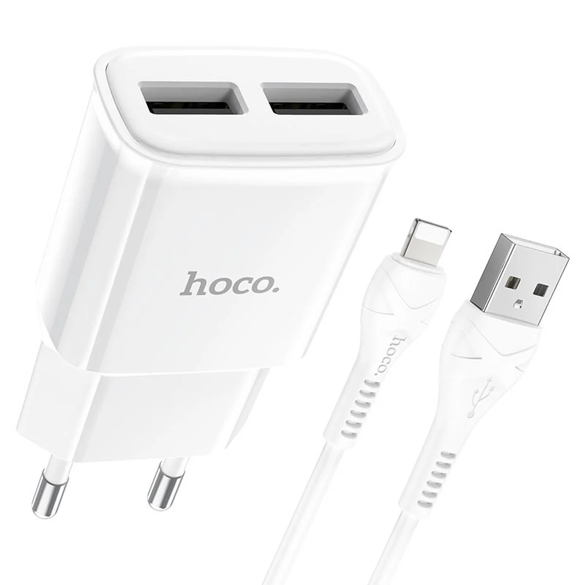СЗУ HOCO C88A (2USB/2.4A) + Lightning Белый
