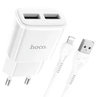 СЗУ HOCO C88A (2USB/2.4A) + Lightning Белый