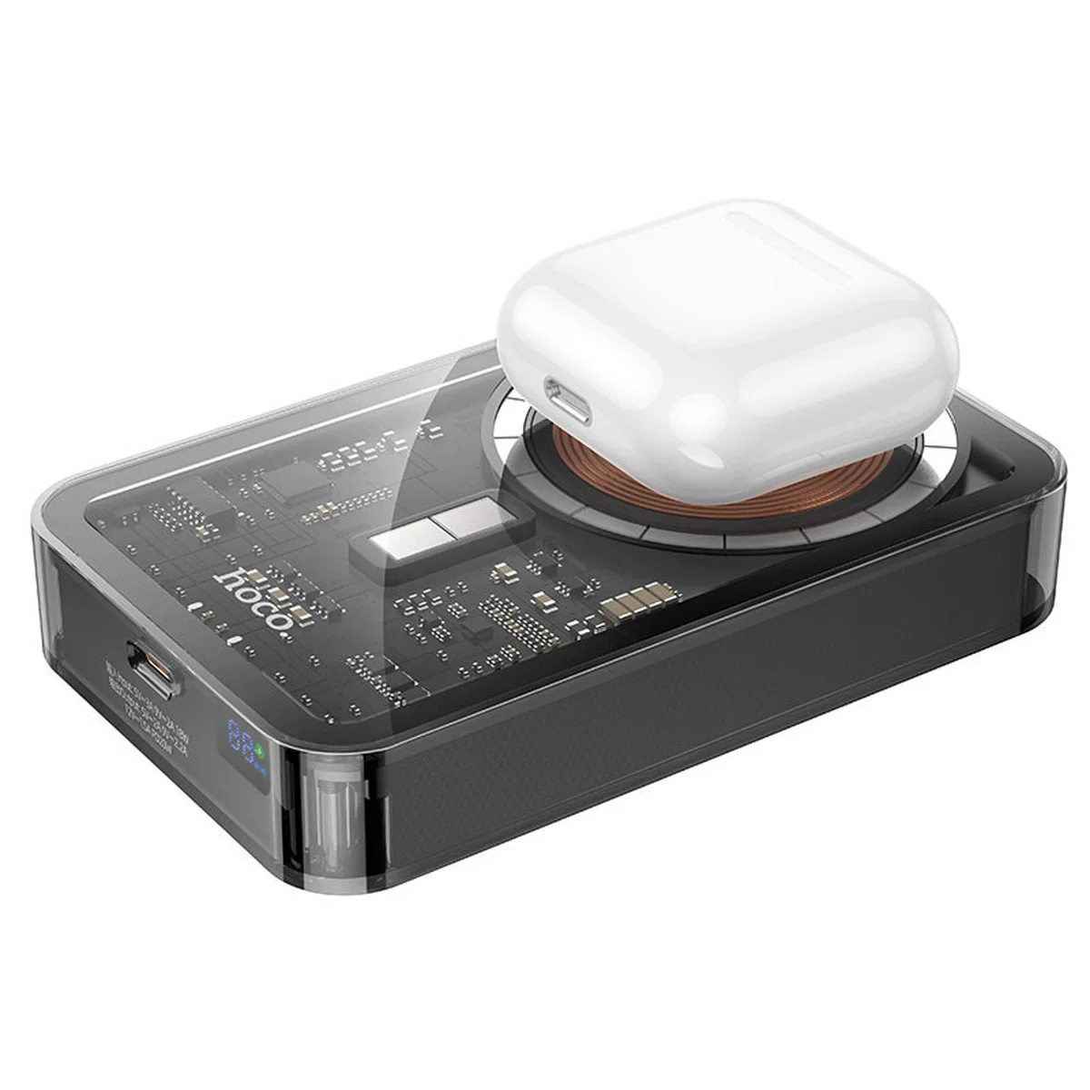 Портативний зарядний пристрій Power Bank Hoco Q14A Ice Crystal PD20W із БЗУ 10000 mAh Black