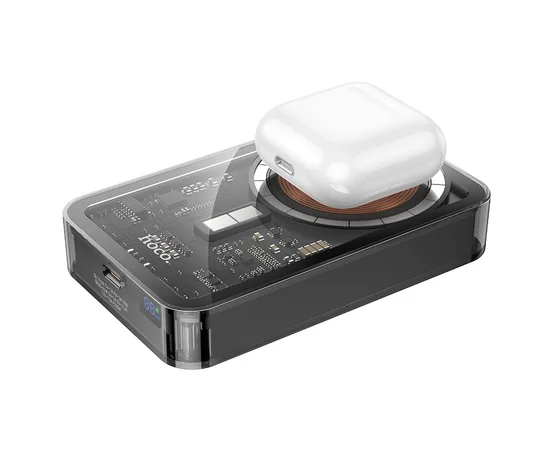 Портативное зарядное устройство Power Bank Hoco Q14A Ice Crystal PD20W с БЗУ 10000 mAh Black