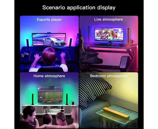 Настільна LED лампа RGB 5V Panel 1 Bluetooth dual pack USB interface with app Black