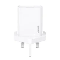 СЗУ USAMS US-CC116 T18 Single USB Travel Charger (UK Plug) Белый
