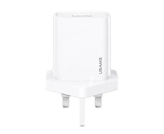 СЗУ USAMS US-CC116 T18 Single USB Travel Charger (UK Plug) Белый
