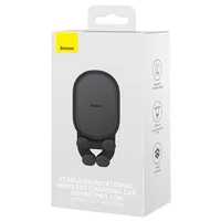 Автодержатель с БЗУ Baseus Stable Gravitational Car Mount Pro 15W (Air Outlet Version) (SUWX03) Black