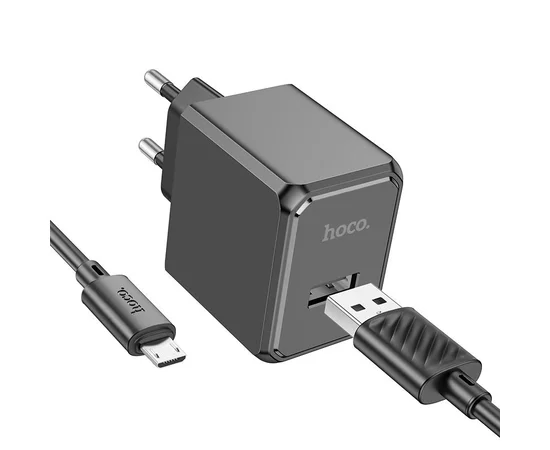 СЗУ HOCO CS11A (1USB) + MicroUSB Black