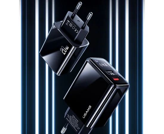СЗУ Usams US-CC133 T40 QC3.0 + PD 20W Черный