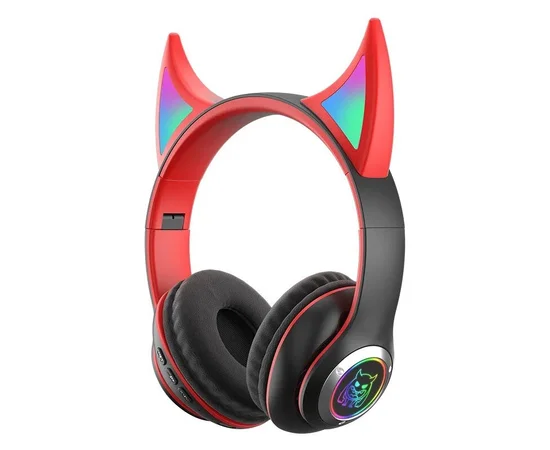 Накладные беспроводные наушники Devil's Horn STN-29 Black / Red