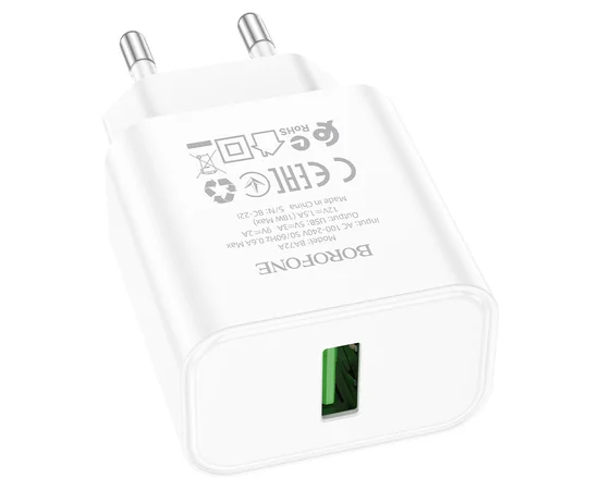 СЗУ Borofone BA72A Spring QC3.0 White