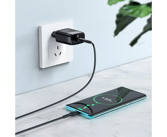 СЗУ Hoco C72Q QC3.0 (1USB/2A) + Type-C Черный