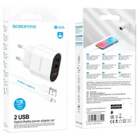 СЗУ Borofone BA63A Richy + MicroUSB Белый