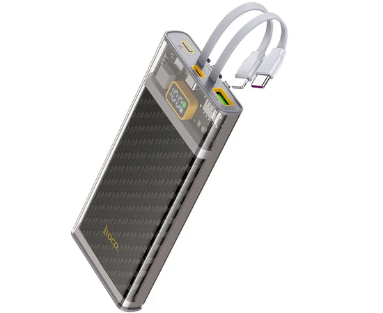 Портативное зарядное устройство Power Bank Hoco J104 Discovery Edition 22.5W with cable 10000 mAh Gray