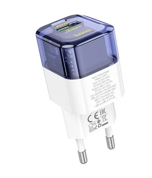 СЗУ Hoco C131A Platium PD30W+QC3.0 Transparent blue