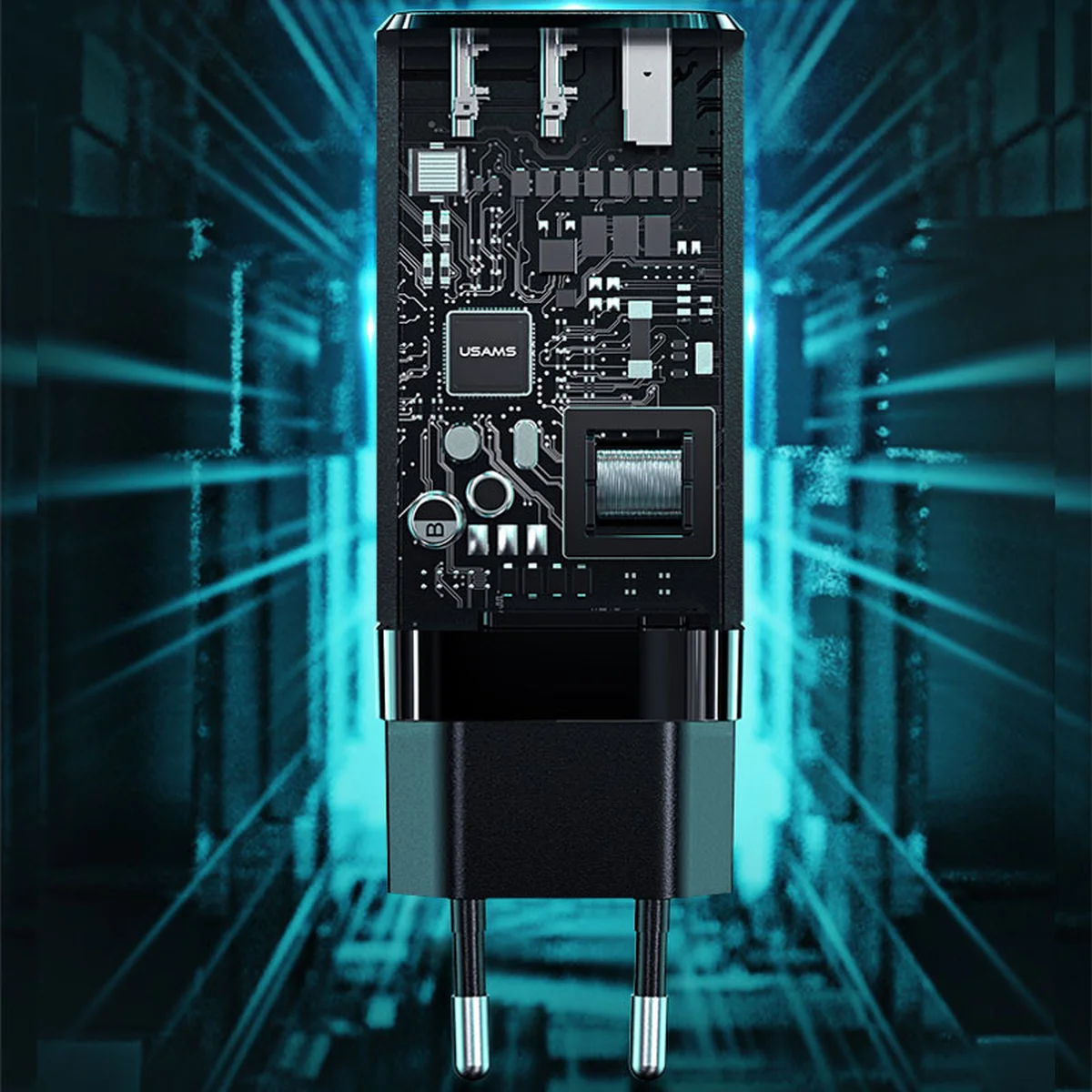 СЗУ USAMS CC110 GaN Mini Fast Charger EU Чорний