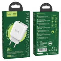 СЗУ Hoco N5 Favor 20W PD+QC3.0 (1USB/1Type-C/3A) Білий