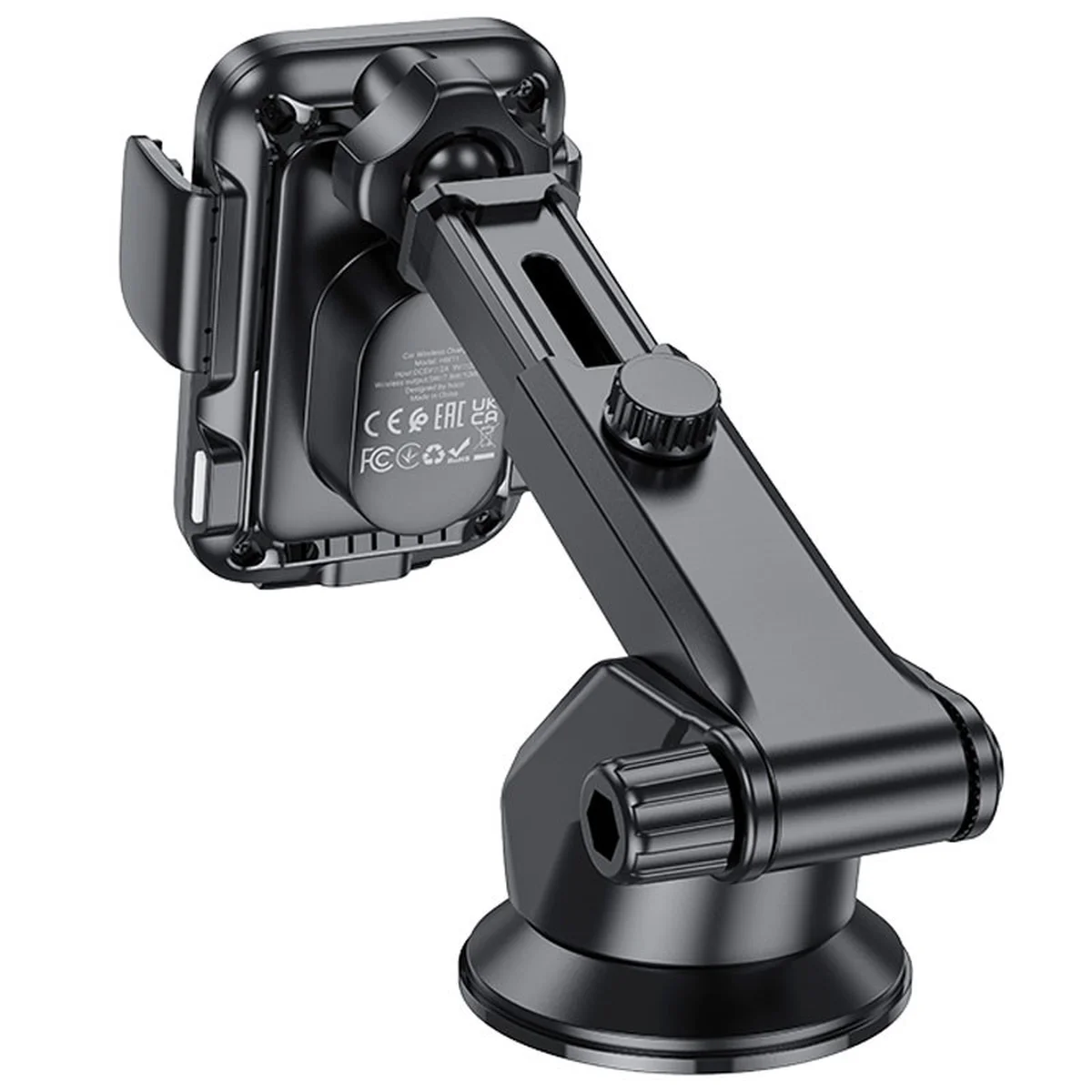 Автодержатель с БЗУ Hoco HW11 Jenny three-axis linkage (center console) Black