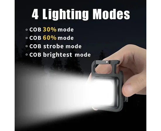 Фонарик-брелок аккумуляторный LED с карабином SH-031 Black