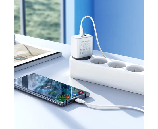 СЗУ Borofone BA67A PD20W+QC3.0 + Type-C + Type-C Белый