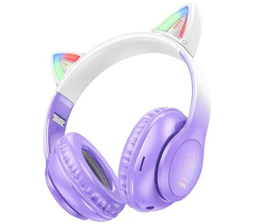 Накладные беспроводные наушники Hoco W42 Cat Purple grape